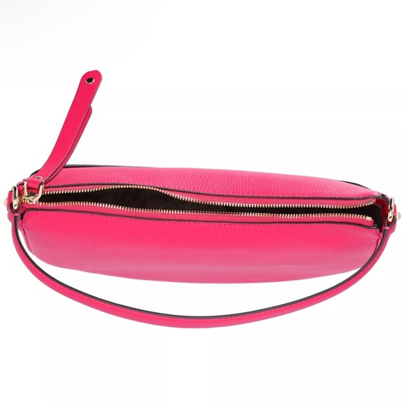 MIchael Kors Dover Large Half Moon Shoulder Bag Hobo Leather Electric Pink - Picture 6 of 7